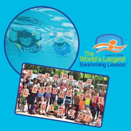 The World's Largest Swim Lesson! Bear Paddle Swim School